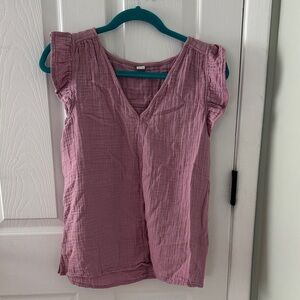 Old Navy Dusty Mauve V-Neck Ruffle Sleeve Camisole